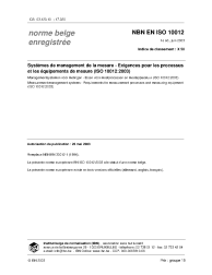 NBN EN ISO 10012:2003