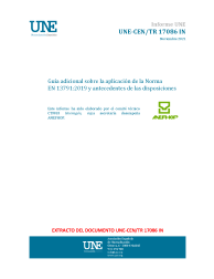 UNE-CEN/TR 17086:2021 IN