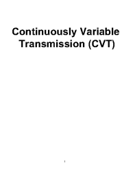 Continuously Variable Transmission (CVT)