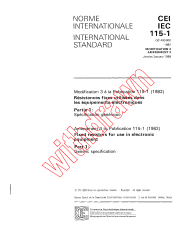 IEC 60115-1:1982/AMD3:1989