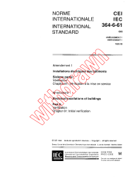 IEC 60364-6-61:1986/AMD1:1993