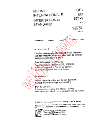 IEC 60871-1:1987/AMD1:1991