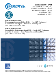 CSA IEC 61000-4-27:01 (R2024)