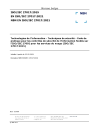 NBN EN ISO/IEC 27017:2021
