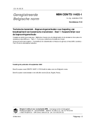 NBN CEN/TS 14425-1:2004