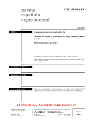 UNE 135701-1:2004 EX (R2022)