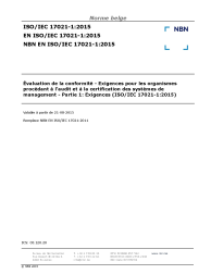 NBN EN ISO/IEC 17021-1:2015