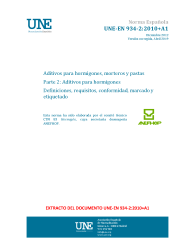 UNE-EN 934-2:2010+A1:2012 (R2019)