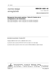 NBN EN 16601-40:2014