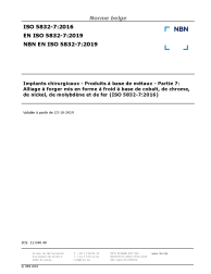 NBN EN ISO 5832-7:2019