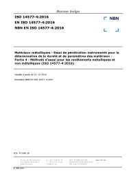 NBN EN ISO 14577-4:2016