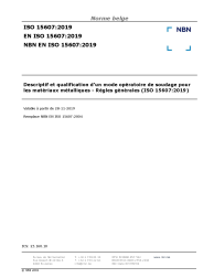 NBN EN ISO 15607:2019