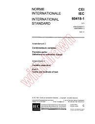 IEC 60418-1:1974/AMD2:1981