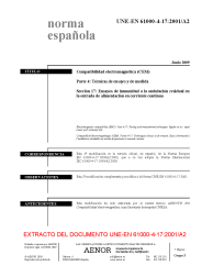 UNE-EN 61000-4-17:2001/A2:2009