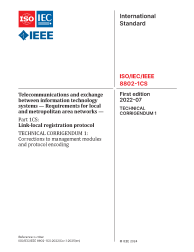 ISO/IEC/IEEE 8802-1CS:2022/COR1:2025