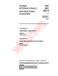 IEC 60947-2:1989/AMD1:1992