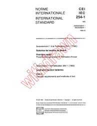 IEC 60254-1:1983/AMD1:1991