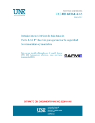 UNE-HD 60364-4-46:2017