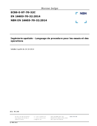 NBN EN 16603-70-32:2014