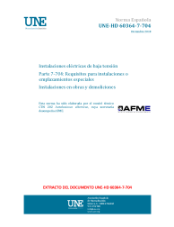UNE-HD 60364-7-704:2018