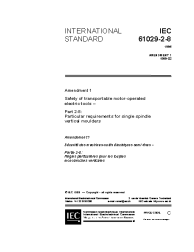 IEC 61029-2-8:1995/AMD1:1999