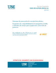 UNE-EN 62920:2018/A1:2022