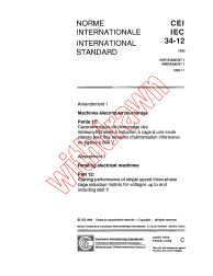 IEC 60034-12:1980/AMD1:1992