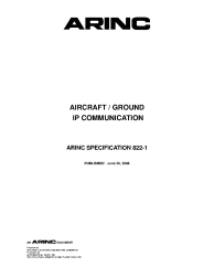 ARINC Specification 822-1:2008