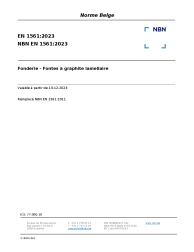 NBN EN 1561:2023