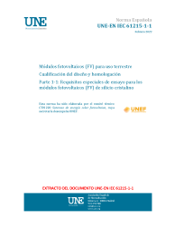 UNE-EN IEC 61215-1-1:2022