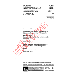 IEC 60933-1:1988/AMD1:1992