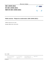 NBN EN ISO 14945:2021
