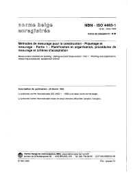 NBN ISO 4463-1:1992