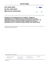NBN EN ISO 19443:2022