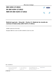 NBN EN ISO 4254-17:2022
