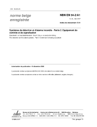 NBN EN 54-2/A1:2007