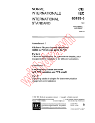 IEC 60189-6:1982/AMD1:1989