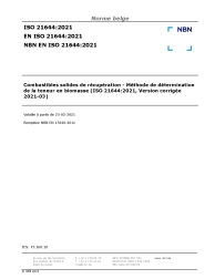 NBN EN ISO 21644:2021