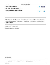 NBN EN ISO 294-3:2020