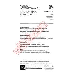 IEC 60244-1A:1968/AMD1:1973
