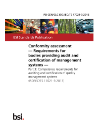 PD CEN/CLC ISO/IEC TS 17021-3:2016