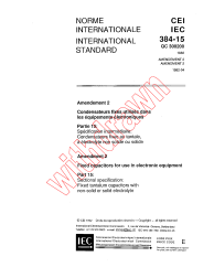 IEC 60384-15:1982/AMD2:1992