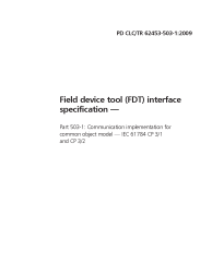 PD CLC/TR 62453-503-1:2009