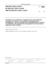 NBN EN ISO/IEC 17021-2:2019