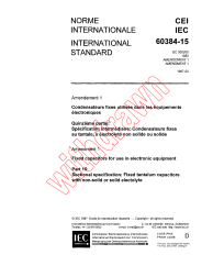 IEC 60384-15:1982/AMD1:1987