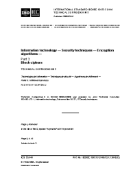 ISO/IEC 18033-3:2005/COR3:2008