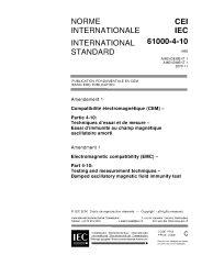 IEC 61000-4-10:1993/AMD1:2000