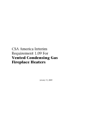 CSA America Interim Requirement 1.09 for Vented Condensing Gas Fireplace Heaters