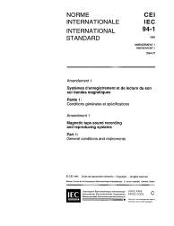 IEC 60094-1:1981/AMD1:1994