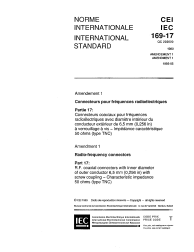 IEC 60169-17:1980/AMD1:1993